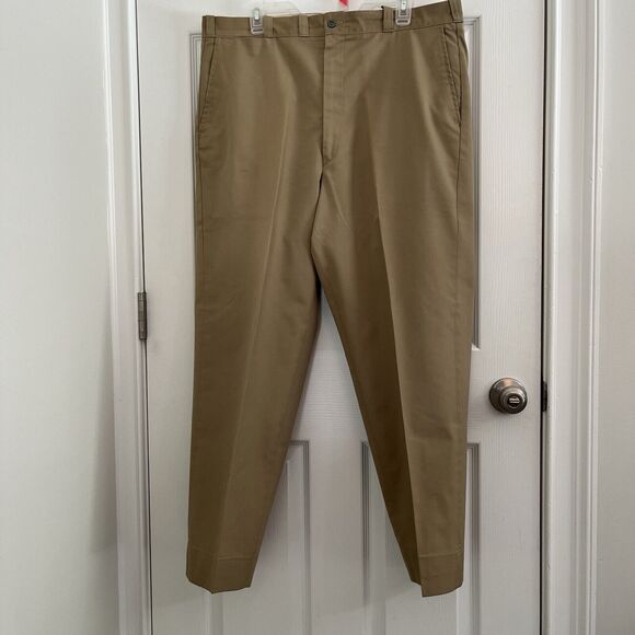 VINTAGE Sears Roebucks 70s Perma Prest Mens Khaki pants 38x29 Grandpa - Picture 1 of 8
